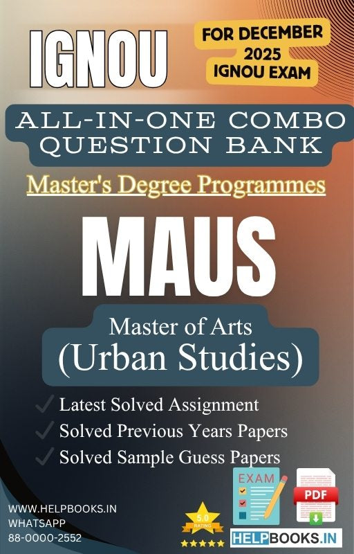 MA Urban Studies – MAUS All-in-One Combo | IGNOU Exam Study Pack with Solved PYQs, Exam Guess Papers & Assignments