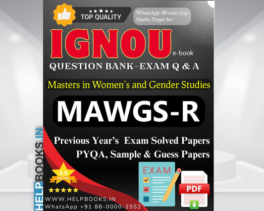 MAWGSR IGNOU Exam Combo of 10 Solved Papers: 5 Previous Years' Solved Papers & 5 Sample Guess Papers for Master of Arts Women and Gender Studies