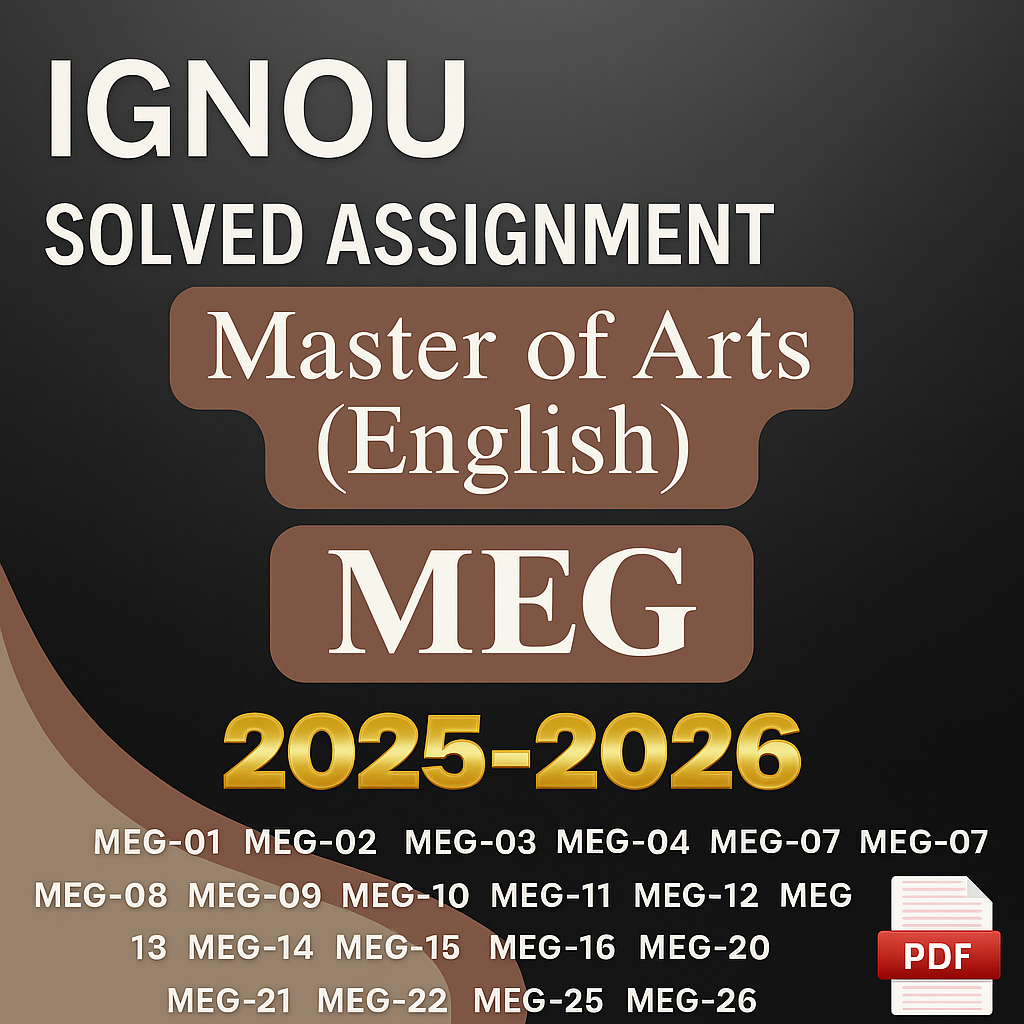 2025–2026 | IGNOU MEG Solved Assignments-MA in English