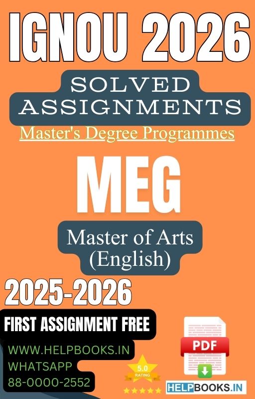 2026 | IGNOU MEG Solved Assignments-MA in English