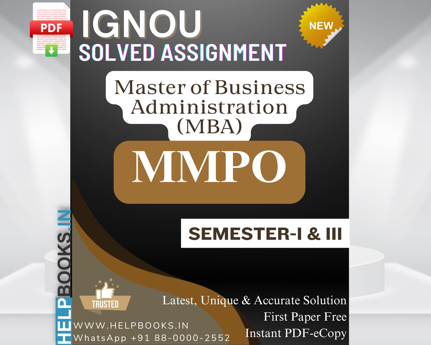 IGNOU 2026 MBA MMPO Subjects Solved Assignments for Semester 1 & 3