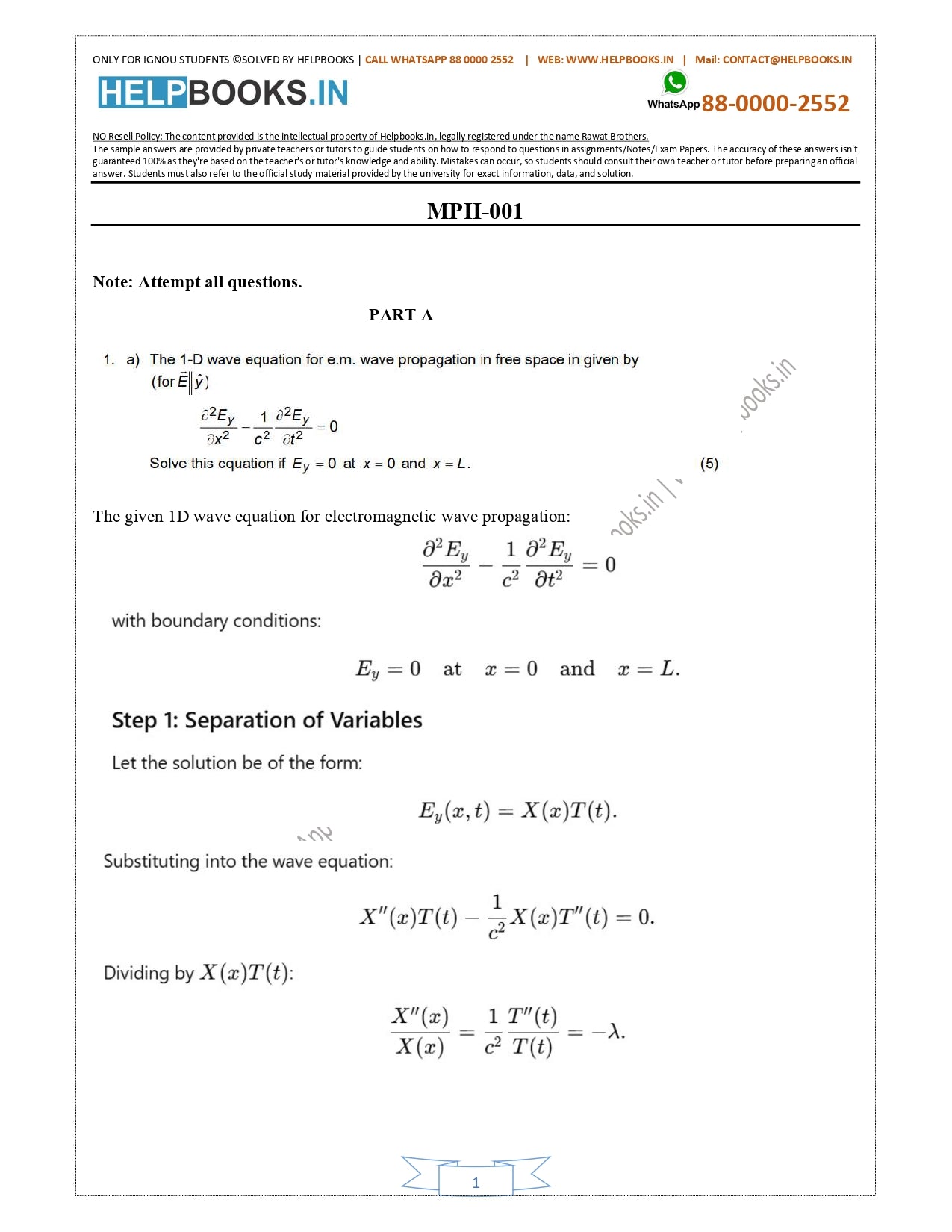 MPH & MPHE IGNOU M.Sc. Physics-MSCPH Solved Assignments 2025
