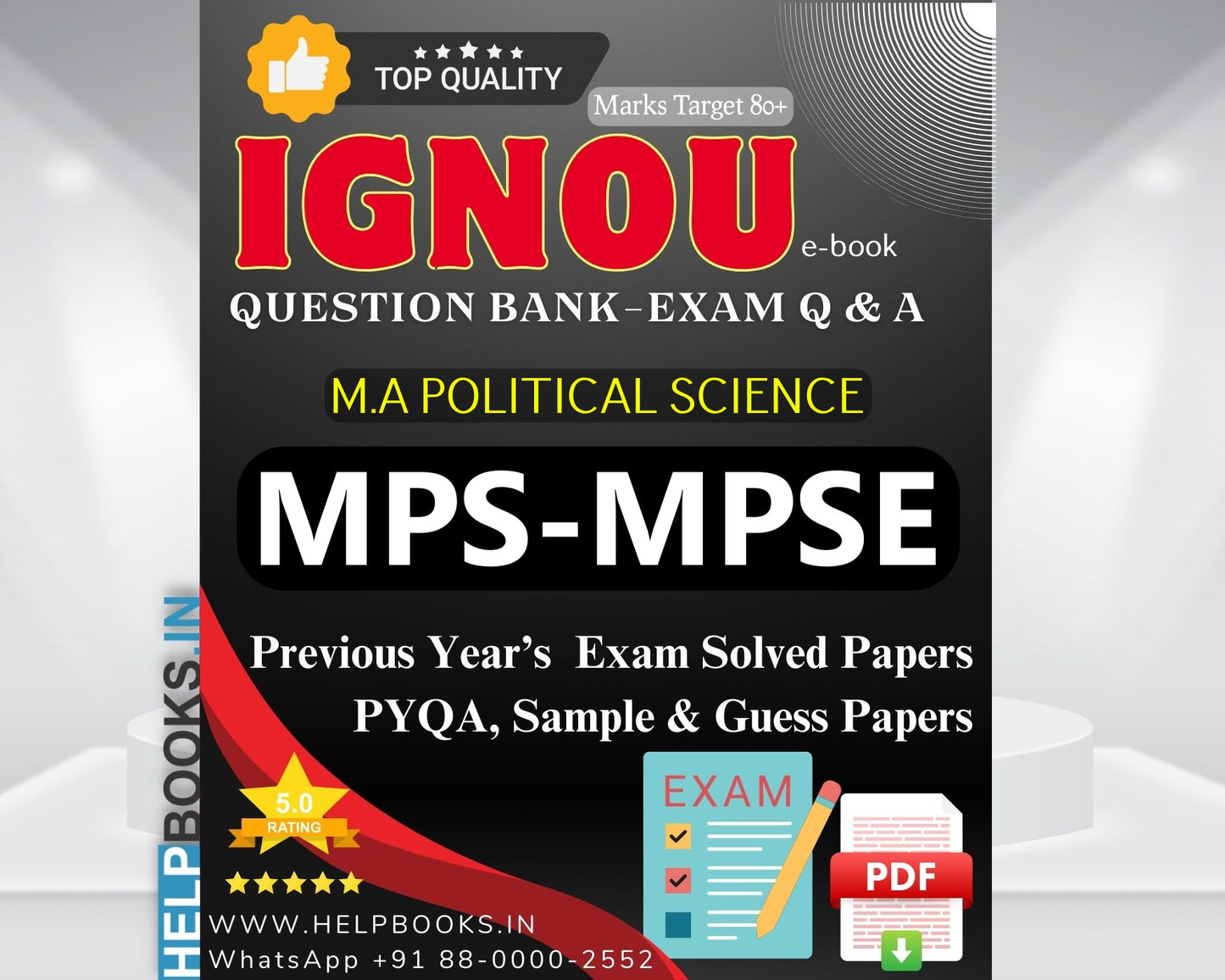 MPS IGNOU Exam Combo of 10 Solved Papers: 5 Previous Years' Solved Papers & 5 Sample Guess Papers for Master of Arts Political Science