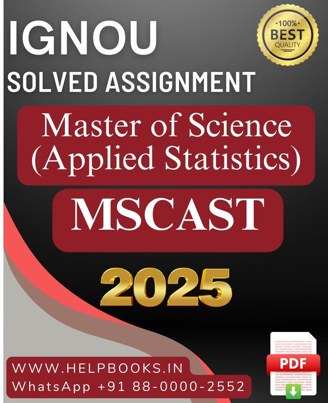 IGNOU M.Sc. Applied Statistics-MSCAST Solved Assignment 2025
