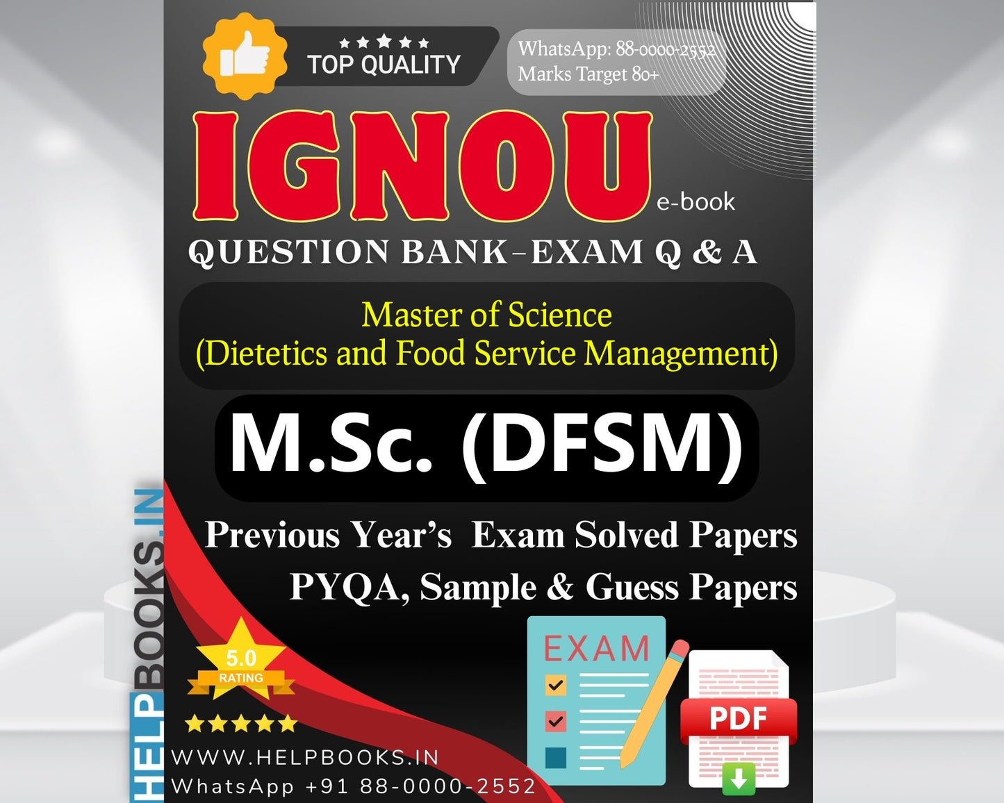 MSCDFSM IGNOU Exam Combo of 10 Solved Papers: 5 Previous Years' Solved Papers & 5 Sample Guess Papers for Master of Science Food Nutrition