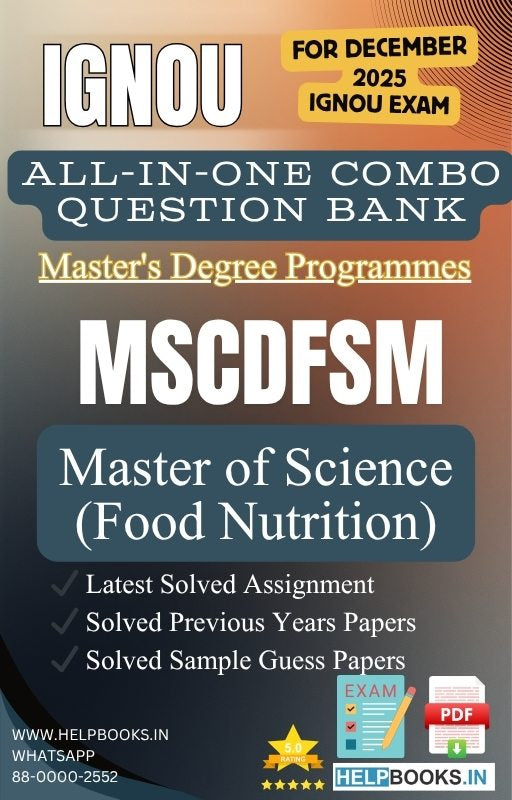 MSc Food Nutrition – MSCDFSM All-in-One Combo | IGNOU Exam Study Pack with Solved PYQs, Exam Guess Papers & Assignments