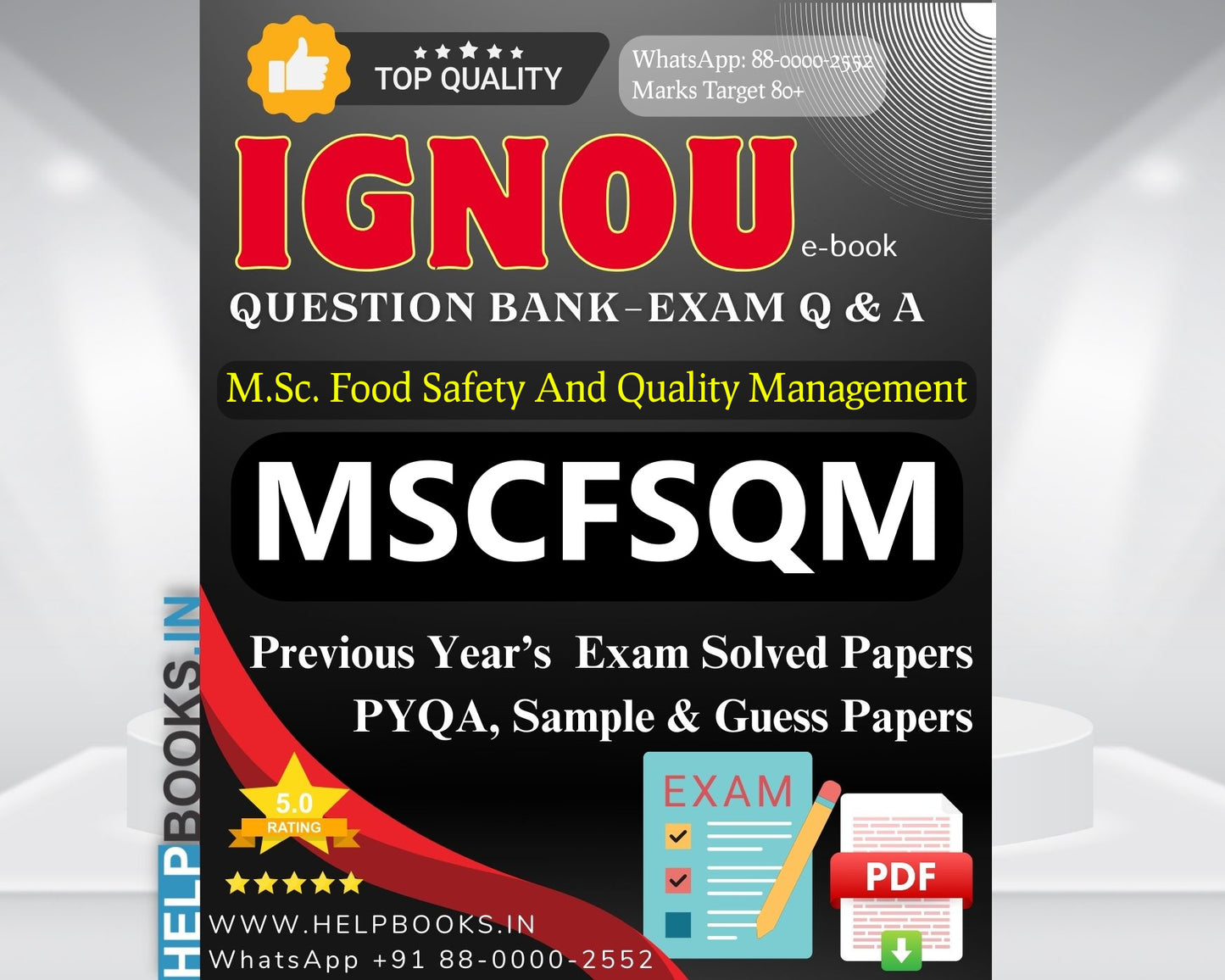 MSCFSQM IGNOU Exam Combo of 10 Solved Papers: 5 Previous Years' Solved Papers & 5 Sample Guess Papers for Master of Science in Food Safety and Quality Management