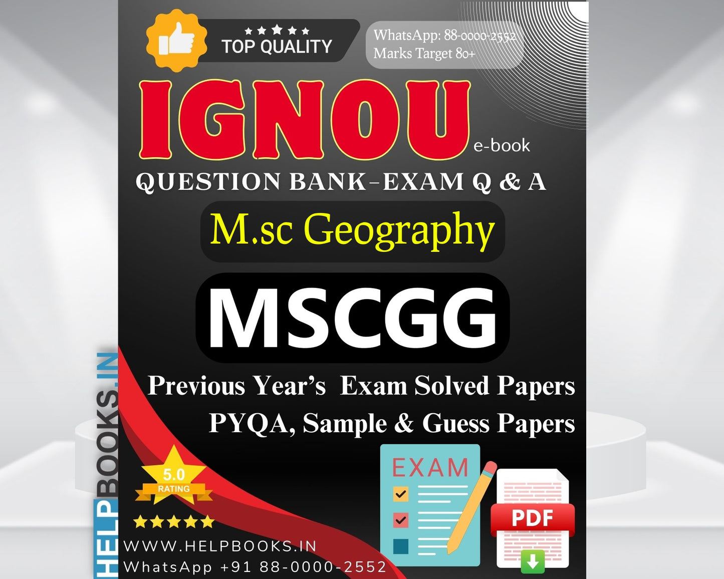 MSCGG IGNOU Exam Combo of 5 Solved Sample Guess Papers for Master of Science Geography