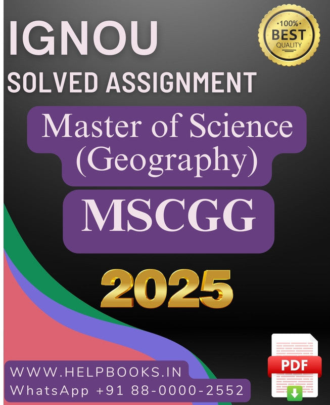IGNOU M.Sc. Geography-MSCGG Solved Assignment (January 2025-Dec2025)