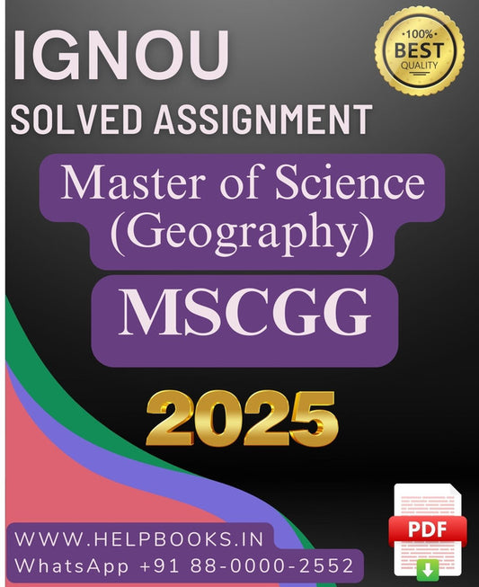 IGNOU M.Sc. Geography-MSCGG Solved Assignment (January 2025-Dec2025)
