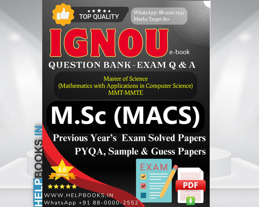 MSCMACS 5 Solved Papers From Previous IGNOU Examination: Master of Science Mathematics with Application in Computer Science