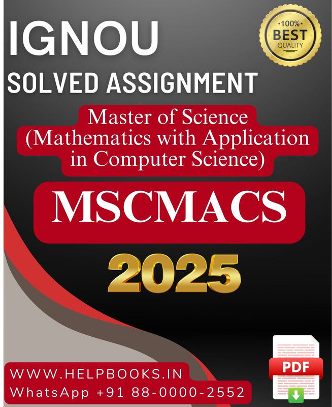 IGNOU M.Sc. Mathematics with Application in Computer Science-MSCMACS Solved Assignment 2025