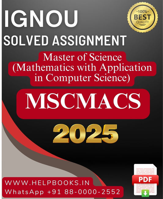 IGNOU M.Sc. Mathematics with Application in Computer Science-MSCMACS Solved Assignment 2025