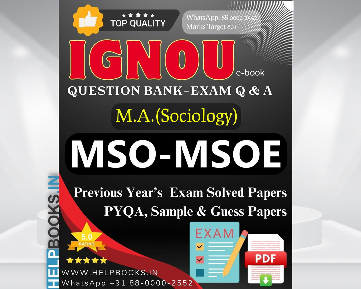 MSO IGNOU Exam Combo of 10 Solved Papers: 5 Previous Years' Solved Papers & 5 Sample Guess Papers for Master of Arts Sociology