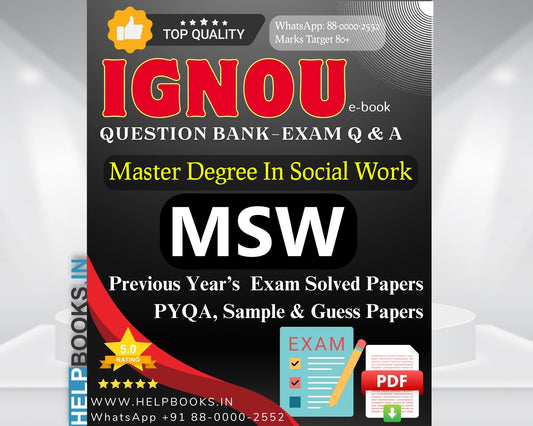 MSW IGNOU Exam Combo of 10 Solved Papers: 5 Previous Years' Solved Papers & 5 Sample Guess Papers for Master of Social Work