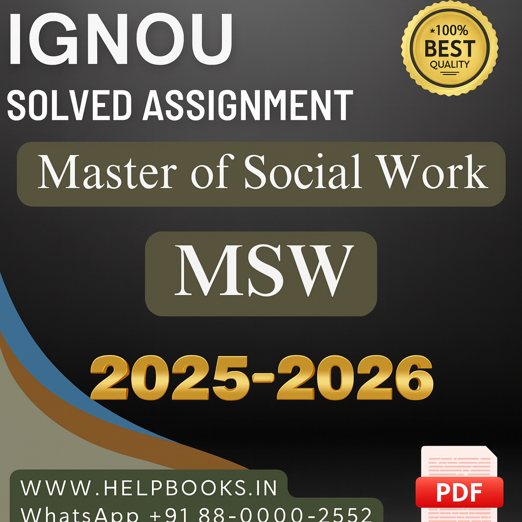 2025–2026 | IGNOU MSW Solved Assignments – Master of Social Work