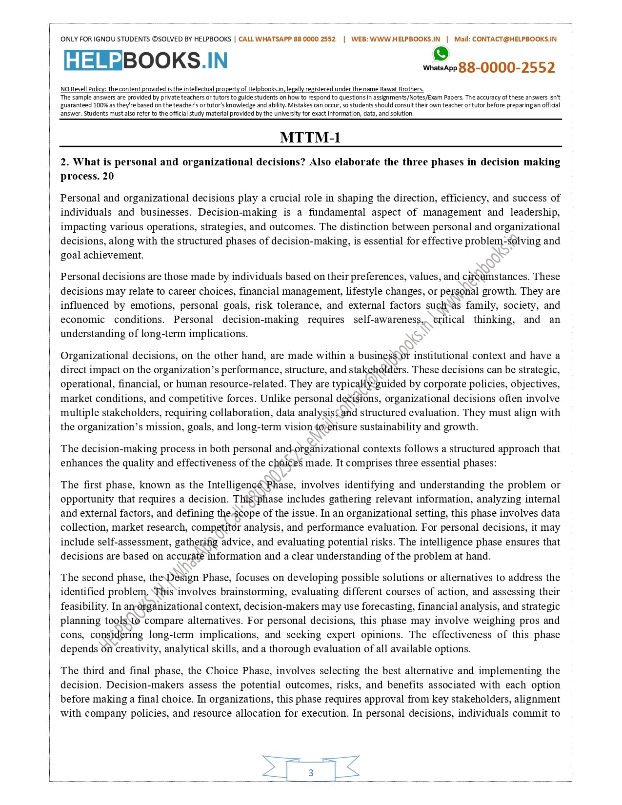 IGNOU Master of Tourism and Travel Management-MTTM Solved Assignment 2025 (New)