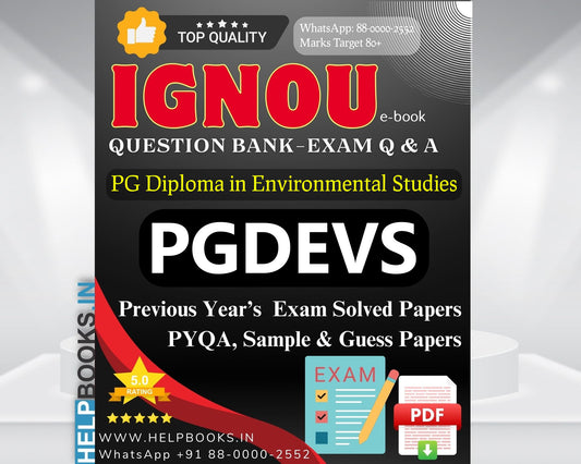 IGNOU PG Diploma in Environmental Studies PGDEVS Question Bank Combo