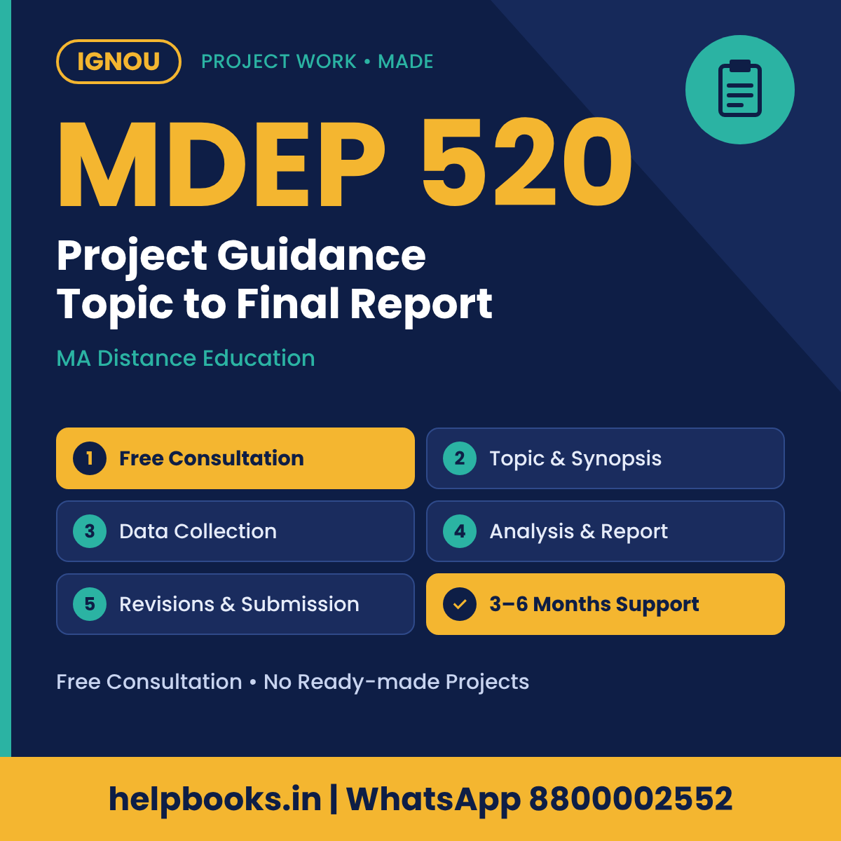 IGNOU MDEP 520 Project help for MA Distance Education – free consultation, synopsis and report guidance | helpbooks.in