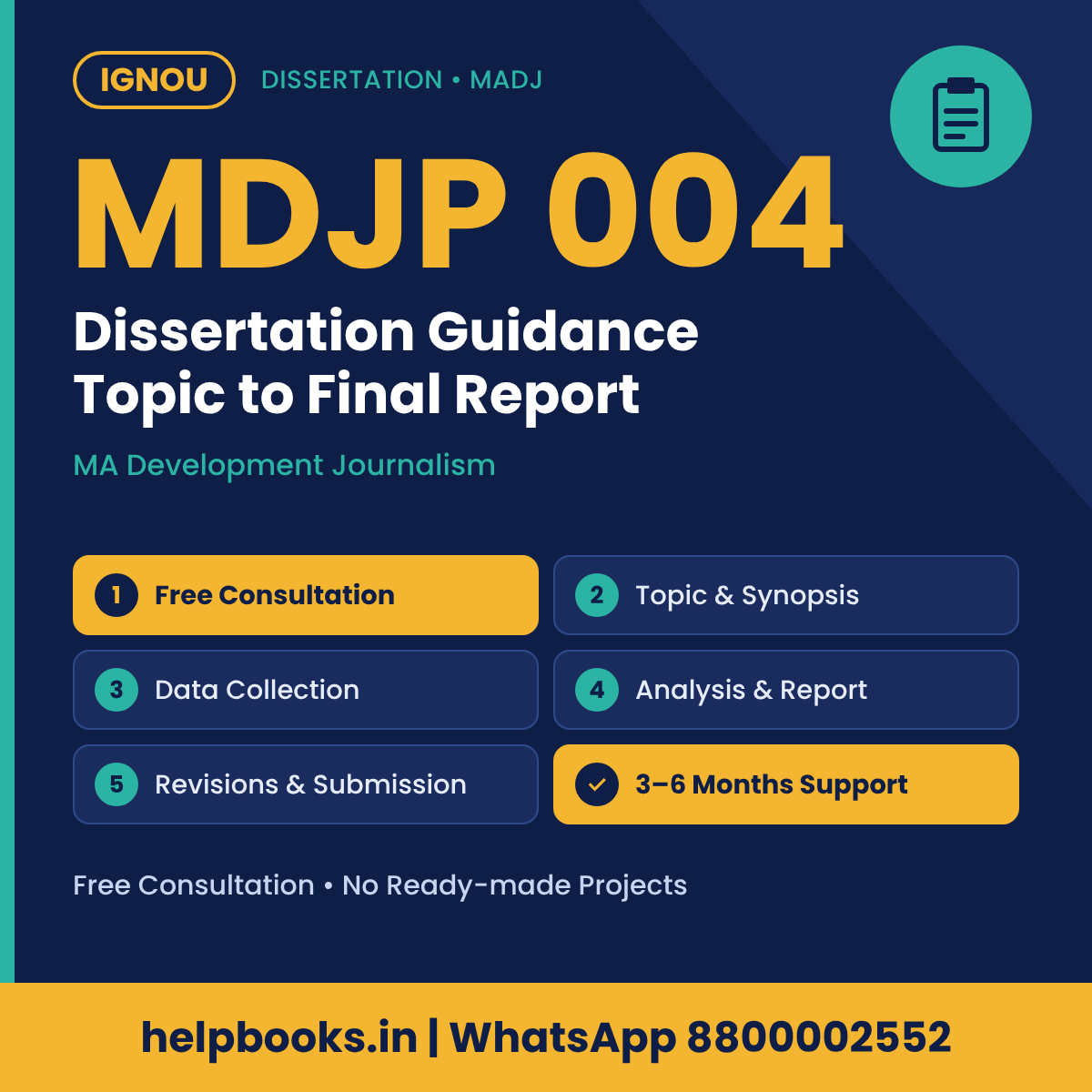 IGNOU MDJP 004 Dissertation help for MA Development Journalism – free consultation, synopsis and report guidance | helpbooks.in