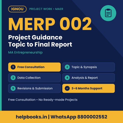 IGNOU MERP 002 Project help for MA Entrepreneurship – free consultation, synopsis and report guidance | helpbooks.in