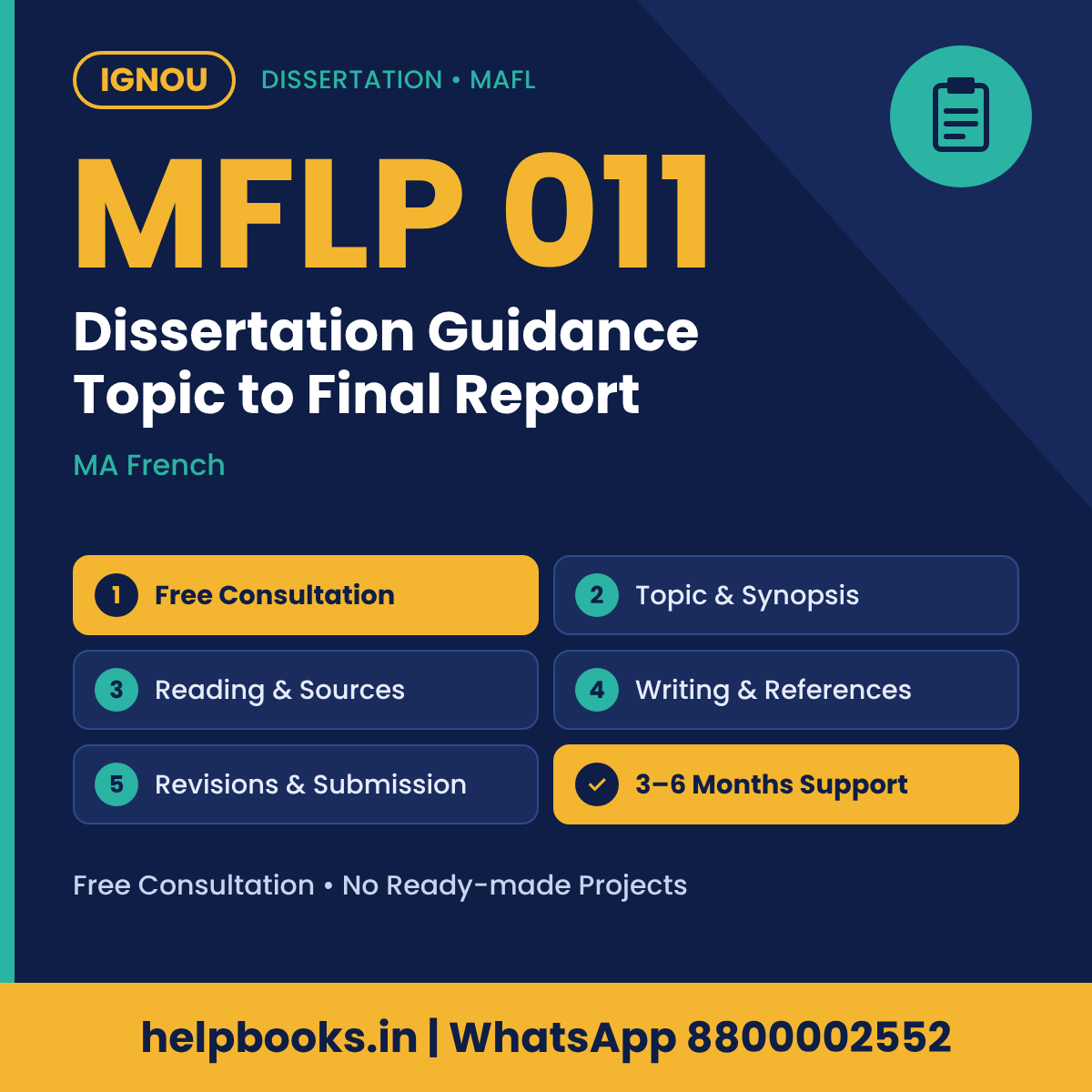 IGNOU MFLP 011 Dissertation help for MA French – free consultation, synopsis and report guidance | helpbooks.in