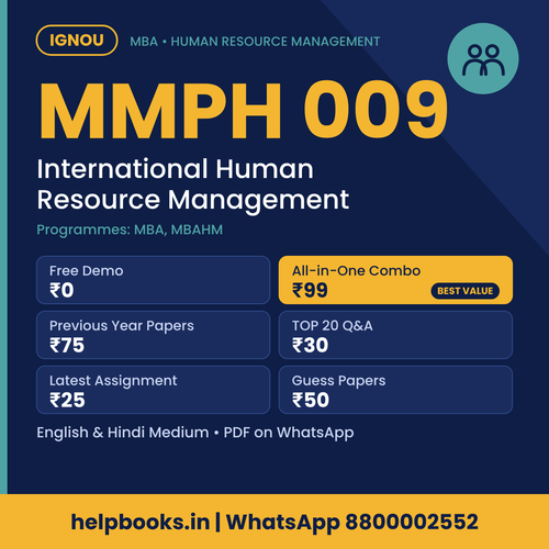 IGNOU MMPH 009 International Human Resource Management MBA solved assignment, previous year papers and TOP 20 questions PDF