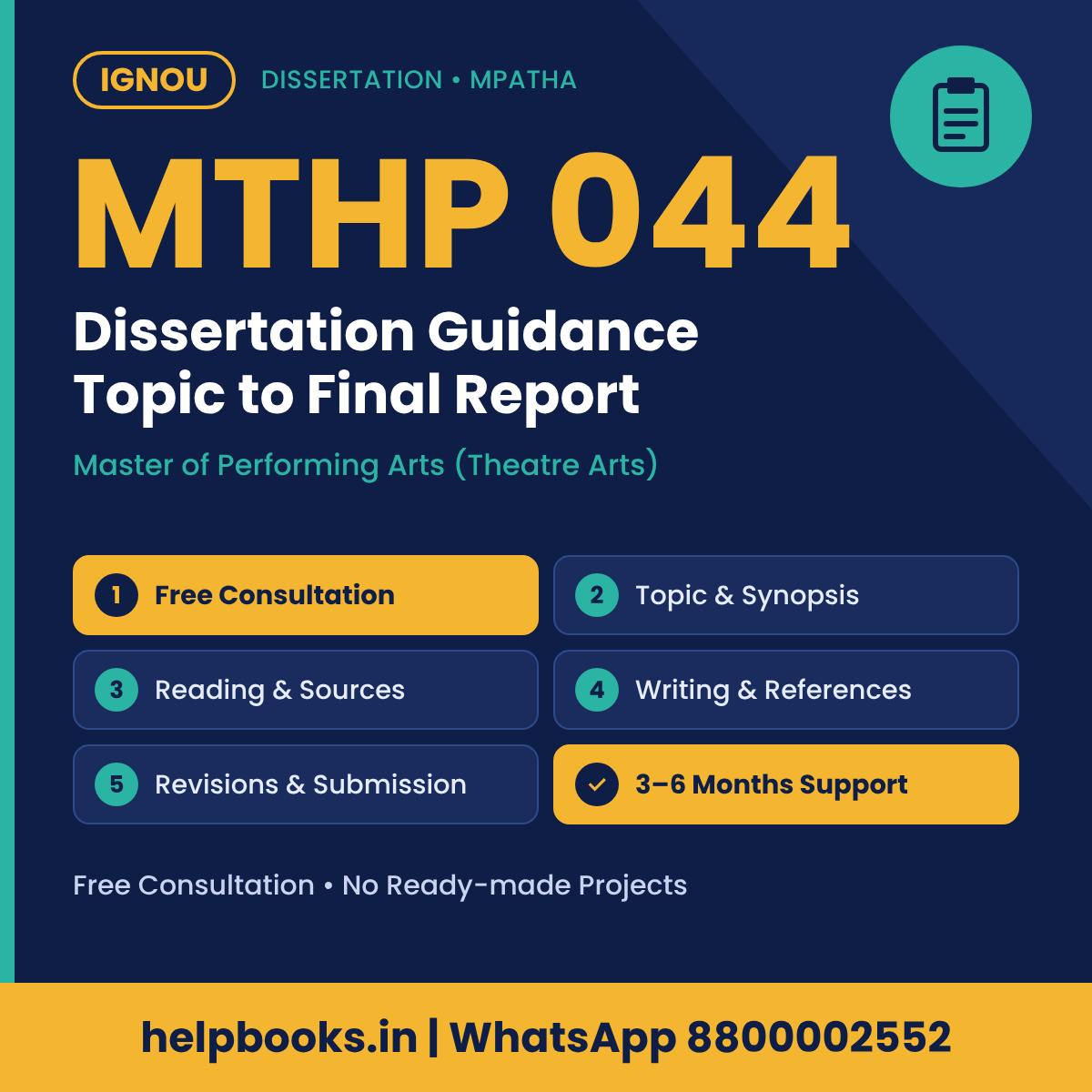 IGNOU MTHP 044 Dissertation help for Master of Performing Arts (Theatre Arts) – free consultation, synopsis and report guidance | helpbooks.in