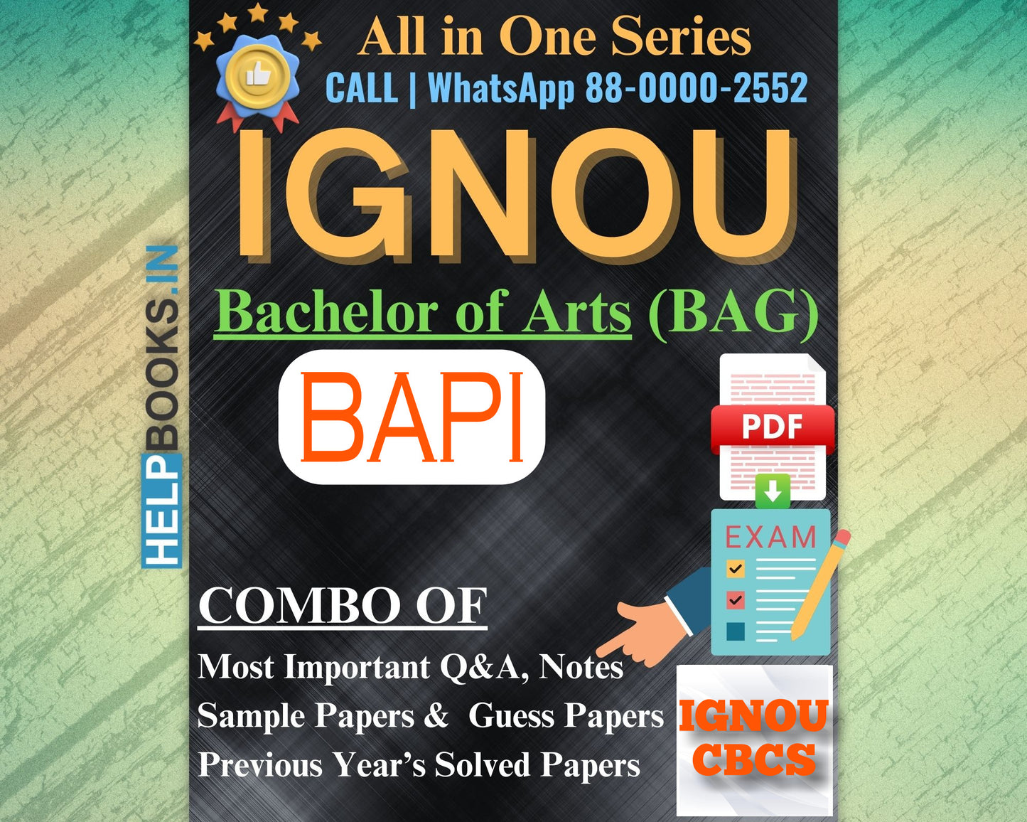 IGNOU Bachelor's Degree Exam Notes Combo of Previous Years Solved Papers & Sample Guess Papers for BAPI Subjects