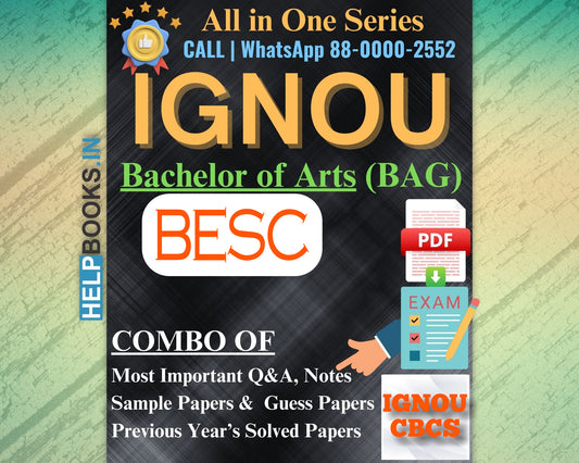 IGNOU Bachelor's Degree Exam Notes Combo of Previous Years Solved Papers & Sample Guess Papers for BESC Subjects