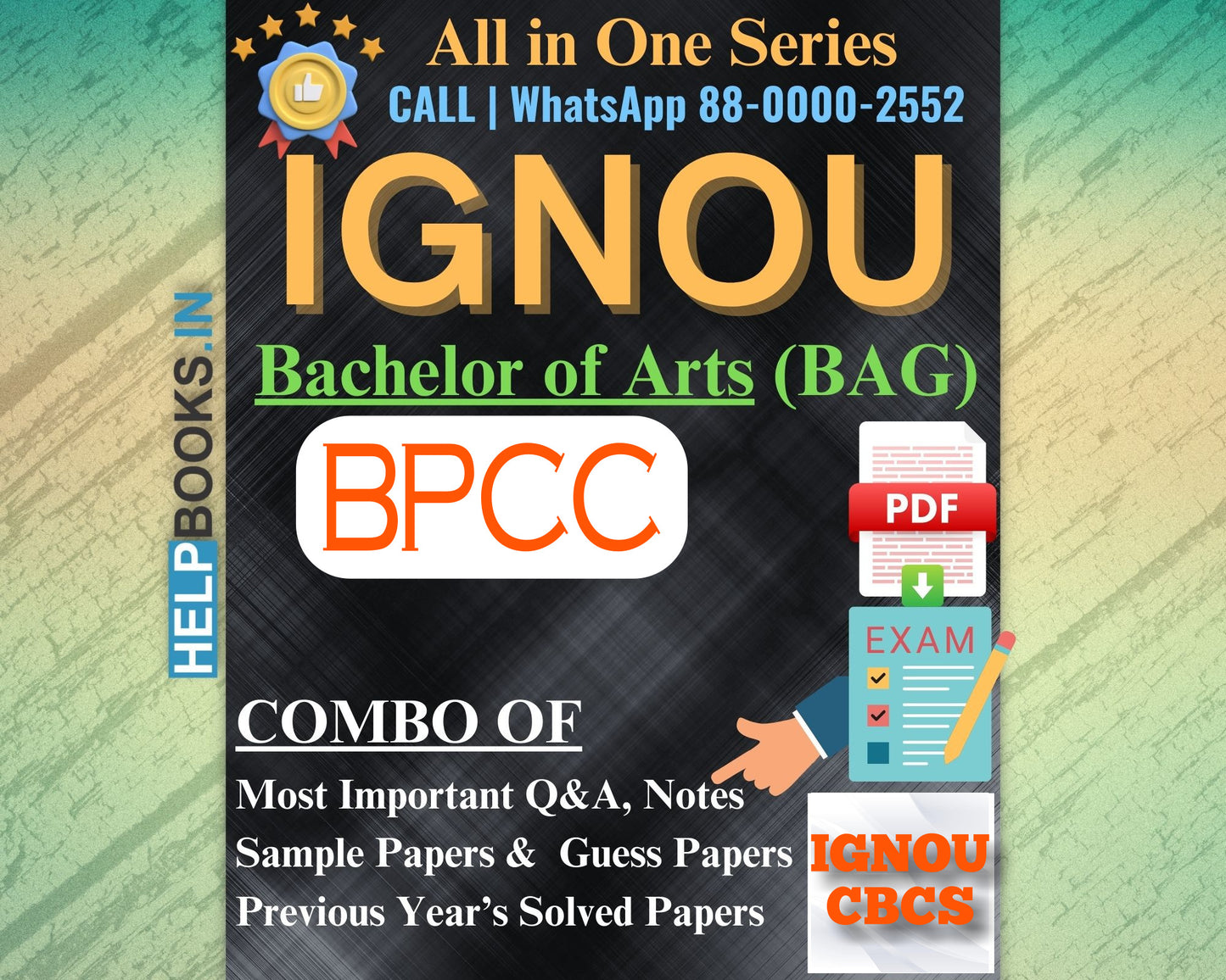 IGNOU Bachelor's Degree Exam Notes Combo of Previous Years Solved Papers & Sample Guess Papers for BPCC Subjects