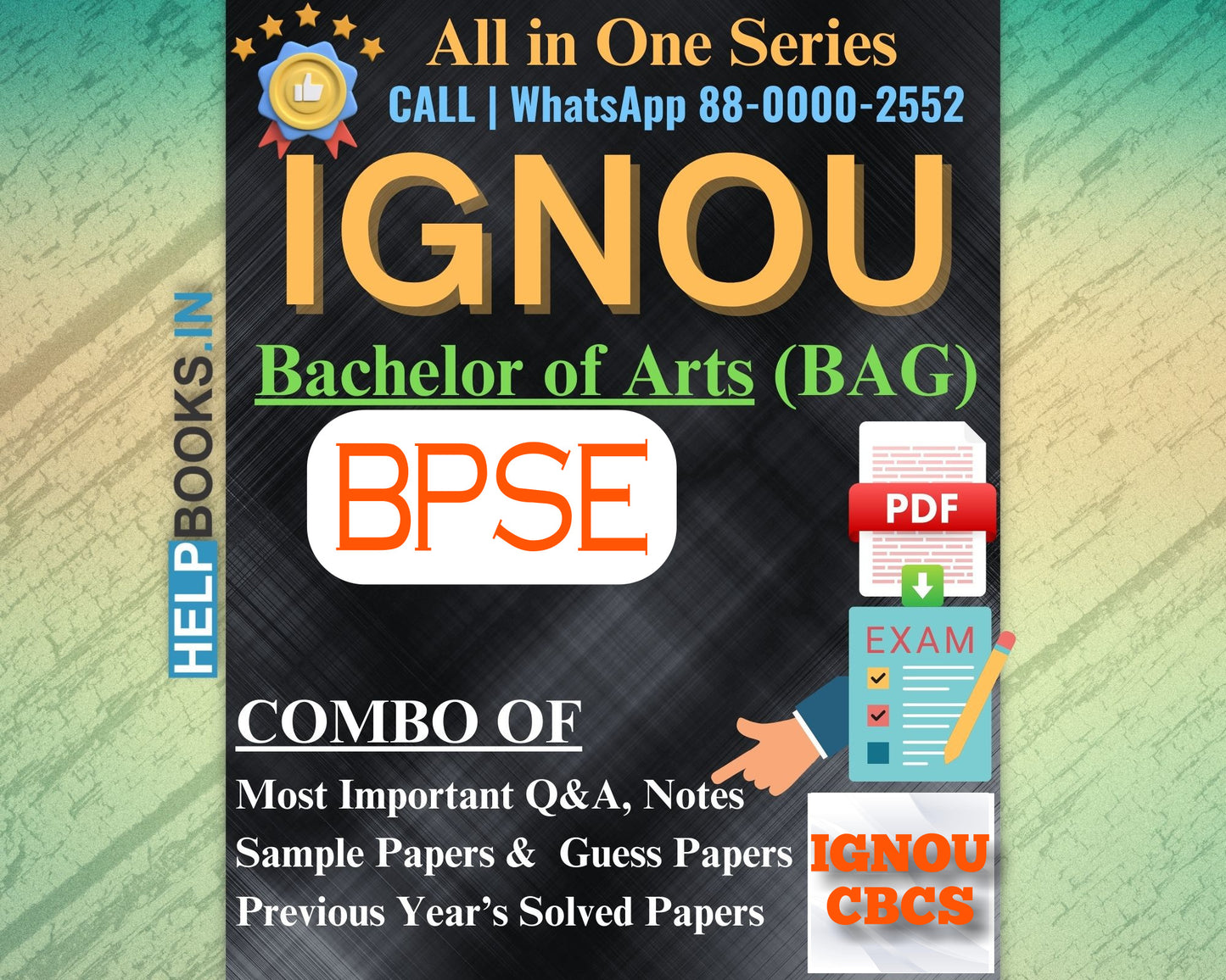 IGNOU Bachelor's Degree Exam Notes Combo of Previous Years Solved Papers & Sample Guess Papers for BPSE Subjects