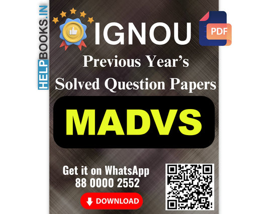 IGNOU Master of Arts (Development Studies) (MADVS)- 5 Previous Years Solved IGNOU Question Papers for 2024 Examinations