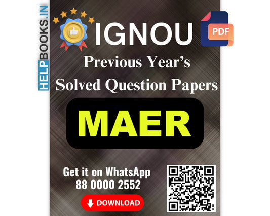 IGNOU Master of Arts (Entrepreneurship) (MAER)- 5 Previous Years Solved IGNOU Question Papers for 2024 Examinations