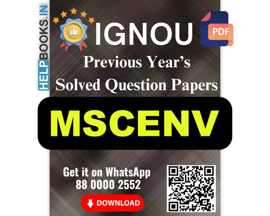 IGNOU Master of Science (Environmental Science) (MSCENV)- 5 Previous Years Solved IGNOU Question Papers for 2024 Examinations