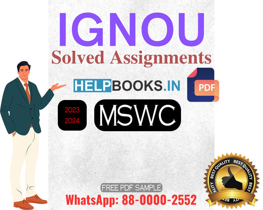 IGNOU Master's Degree Programme Latest IGNOU Solved Assignment 2023-24 : MSWC Master of Social Work Counselling Solved Assignments