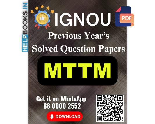 IGNOU Master of Tourism and Travel Management (MTTM)- 5 Previous Years Solved IGNOU Question Papers for 2024 Examinations