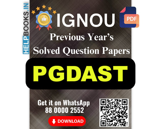 IGNOU Post Graduate Diploma in Applied Statistics (PGDAST)- 5 Previous Years Solved IGNOU Question Papers for 2024 Examinations