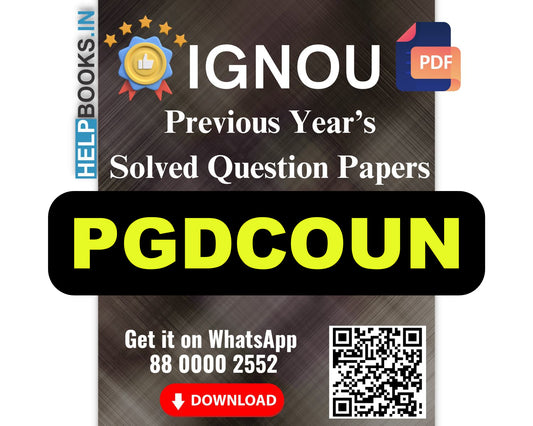IGNOU PG Diploma in Social Work Counselling-PGDCOUN Previous Years Solved Papers