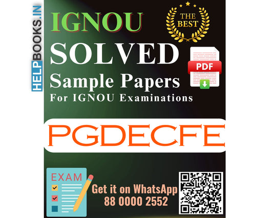 IGNOU Post Graduate Diploma in Early Childhood and Foundational Stage Education (PGDECFE) | Solved Sample Papers for Exams