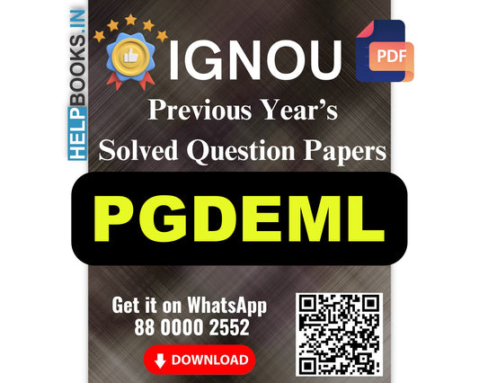 IGNOU Post Graduate Diploma in Environmental Management & Low (PGDEML)- 5 Previous Years Solved IGNOU Question Papers for 2024 Examinations