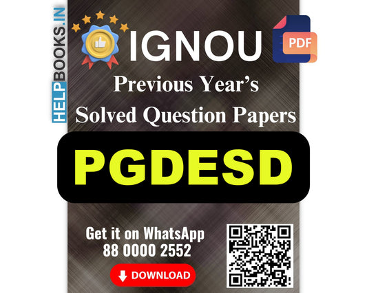 IGNOU PG Diploma in Environment and Sustainable Development-PGDESD Previous Years Solved Papers