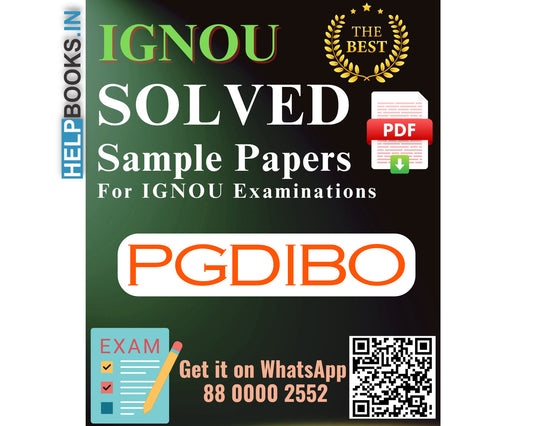 IGNOU Post Graduate Diploma in International Business Operations (PGDIBO) | Solved Sample Papers for Exams
