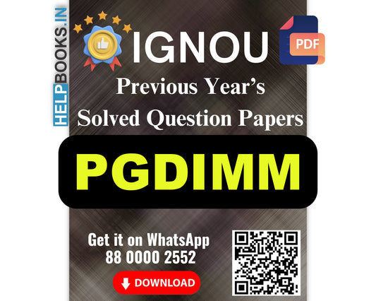 IGNOU PG Diploma in Marketing Management-PGDIMM Previous Years Solved Papers