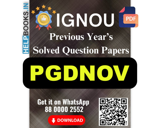 IGNOU Post Graduate Diploma in The Novel (PGDNOV)- 5 Previous Years Solved IGNOU Question Papers for 2024 Examinations