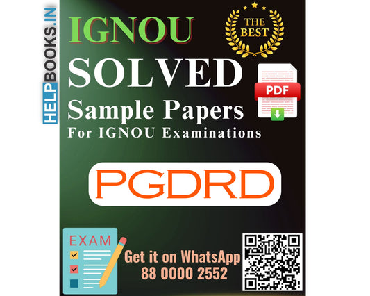 IGNOU Post Graduate Diploma in Rural Development (PGDRD) | Solved Sample Papers for Exams