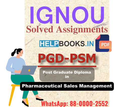 IGNOU PGDPSM 2024 Solved Assignment-Post Graduate Diploma in Pharmaceutical Sales Management