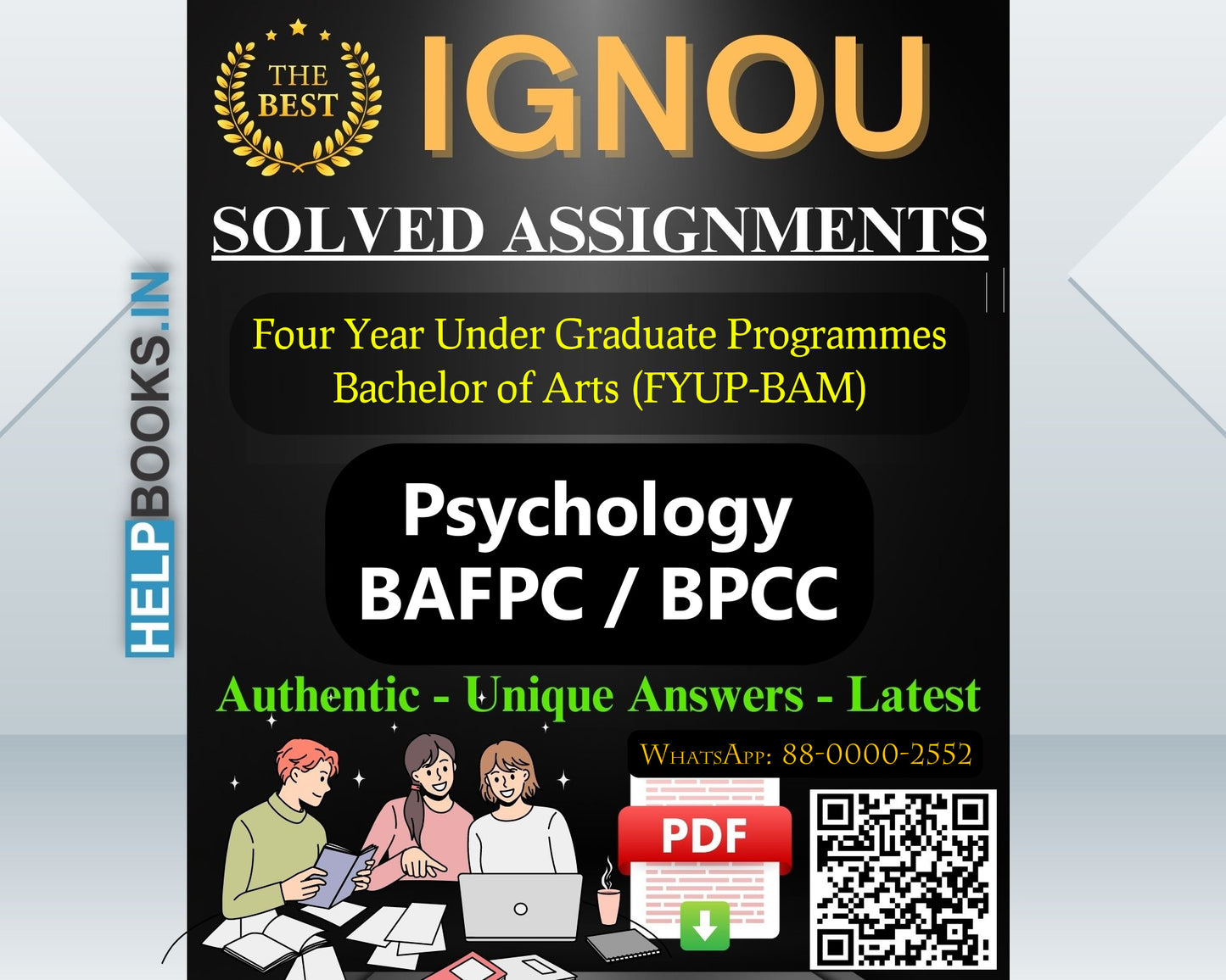 IGNOU (FYUP-BAM) Four Year Under Graduate Programmes/Bachelor of Arts Psychology (BAFPC)-BPCC Assignments