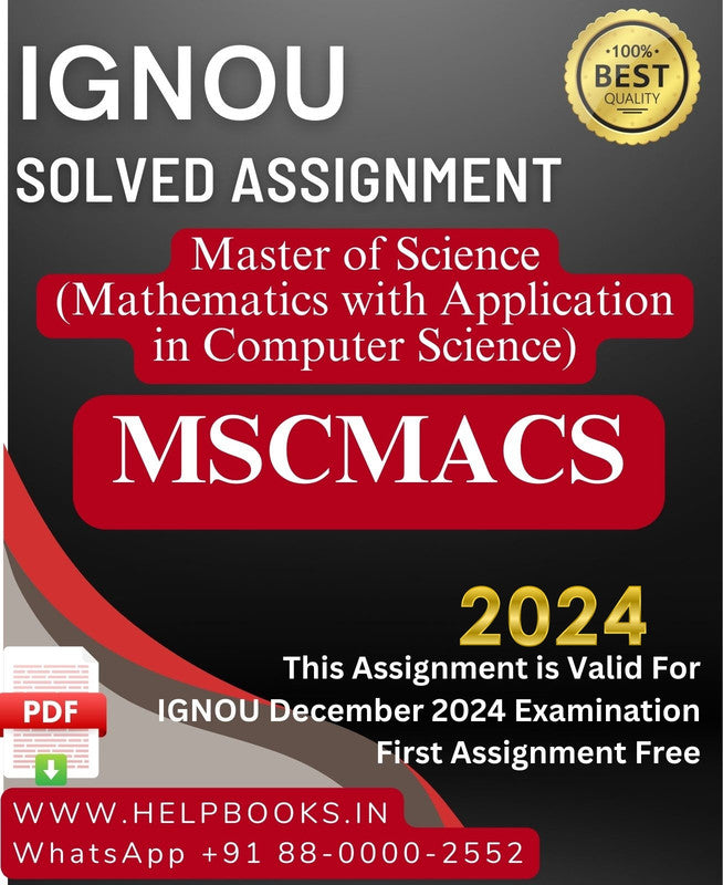 IGNOU M.Sc. Mathematics with Application in Computer Science-MSCMACS Solved Assignment for IGNOU December 2024 Exam