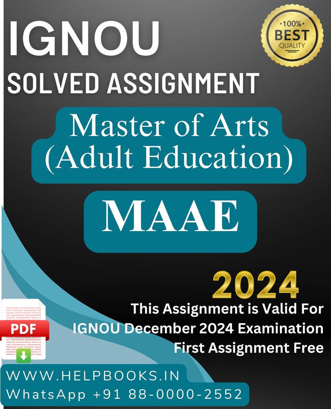 IGNOU M.A. Adult Education-MAAE Solved Assignment for IGNOU December 2024 Exam